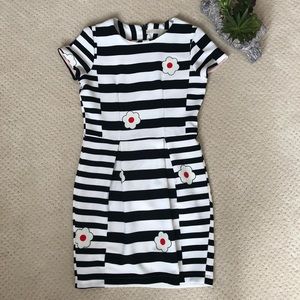 Black and white striped dress